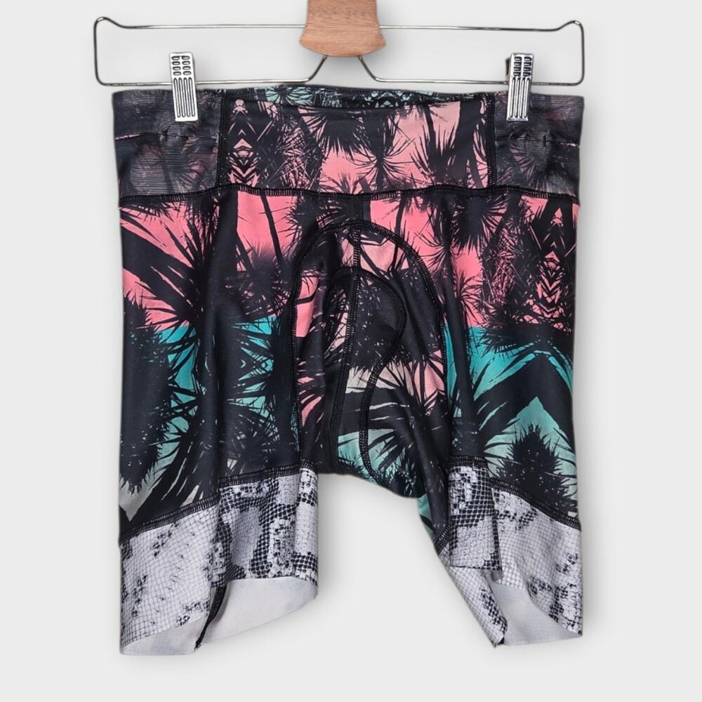 Shebeest Palm Tree Tri Petunia Padded Cycling Short 7" Women's Med